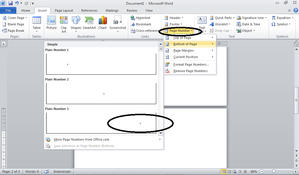 Page num. How to remove first number Page in Word.